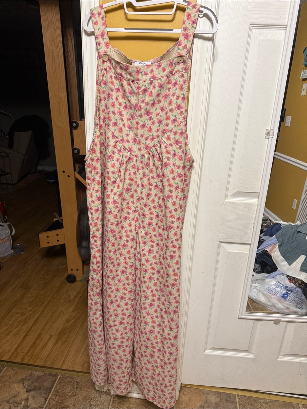 Polagram Floral Wide Leg Jumpsuit 1X Plus Boho Cottagecore Sleeveless